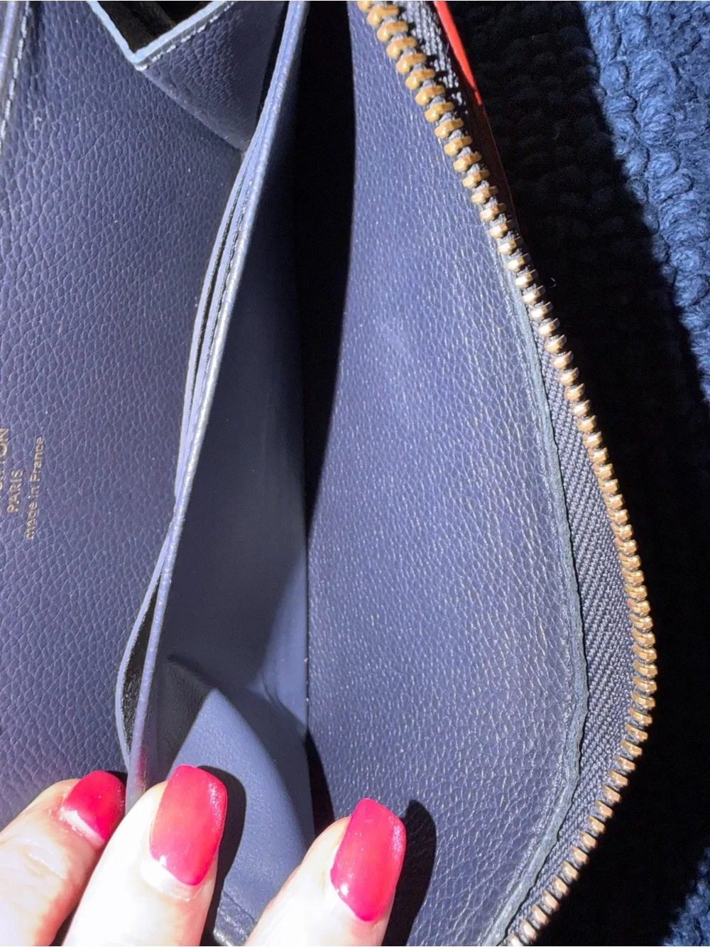 Louis Vuitton Navy Blue Empreinte (Embossed) Monogram Long Zippy Wallet